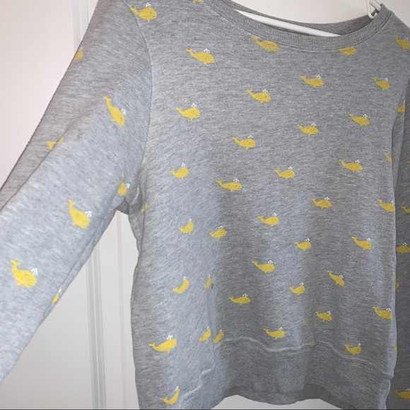 WildFox Whale Crewneck Sweatshirt Sweater Gray Yellow Size Small - Picture 5 of 8